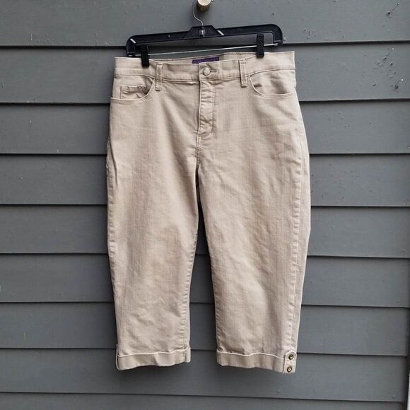 NYDJ Tan Lift Tuck Technology Cropped Jeans size 10 - Picture 4 of 6